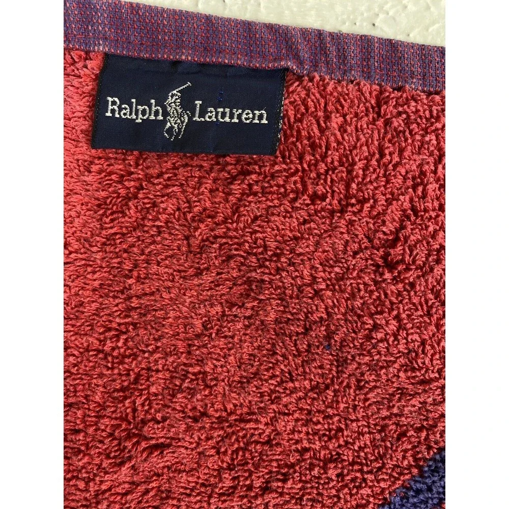 Vintage Ralph Lauren Red Blue Beach Towel